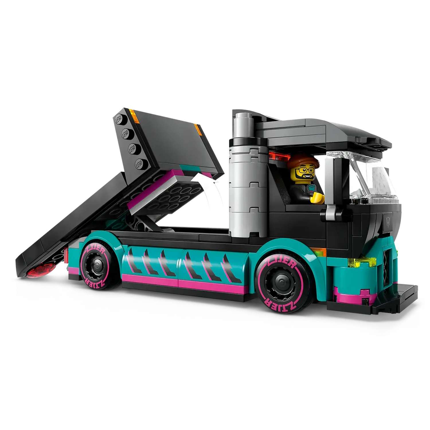 Конструктор LEGO City Race Car and Car Carrier Truck блочный - фото 6