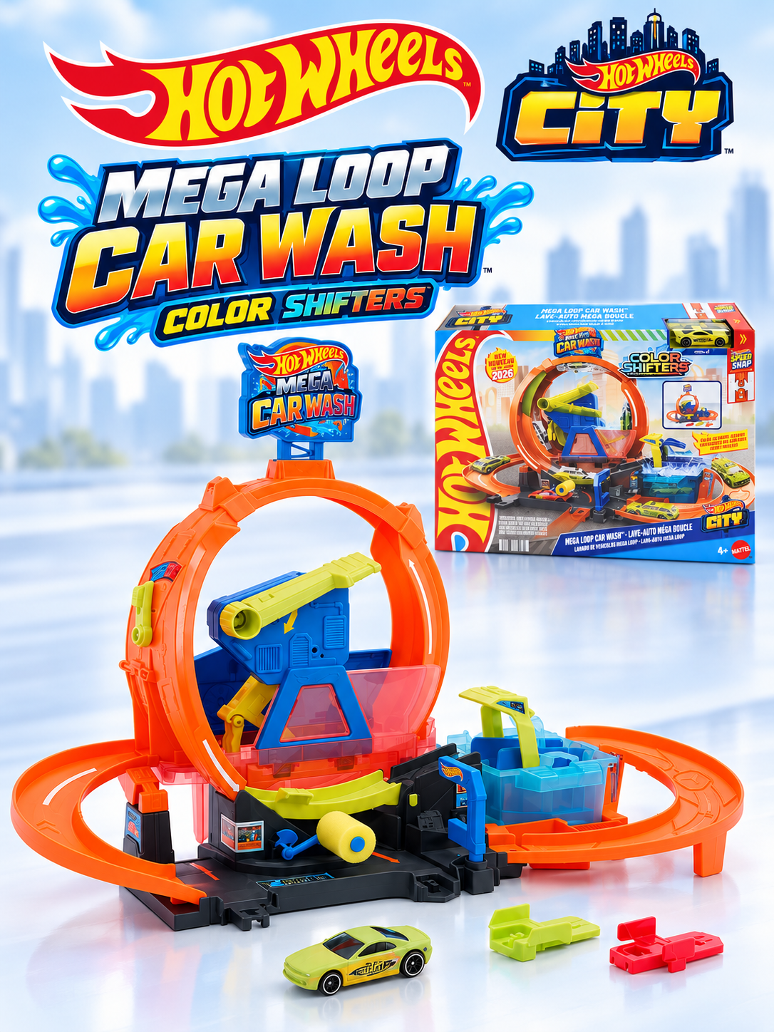 Автомойка Hot Wheels City Mega Loop Car Wash JHL97 - фото 1