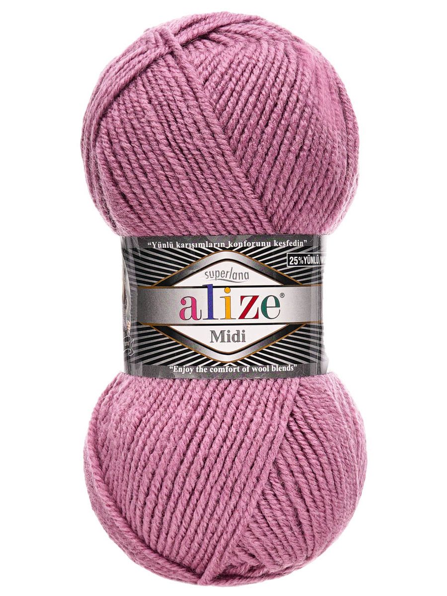 Пряжа Alize теплая для вязания одежды Superlana Midi 100 гр 170 м 5 мотков 28 роза - фото 4