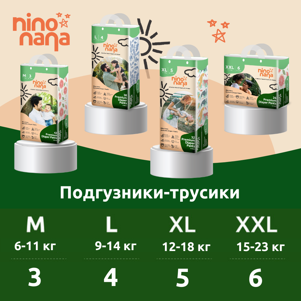Трусики Nino Nana M (6-11 кг) 42 шт. - фото 11