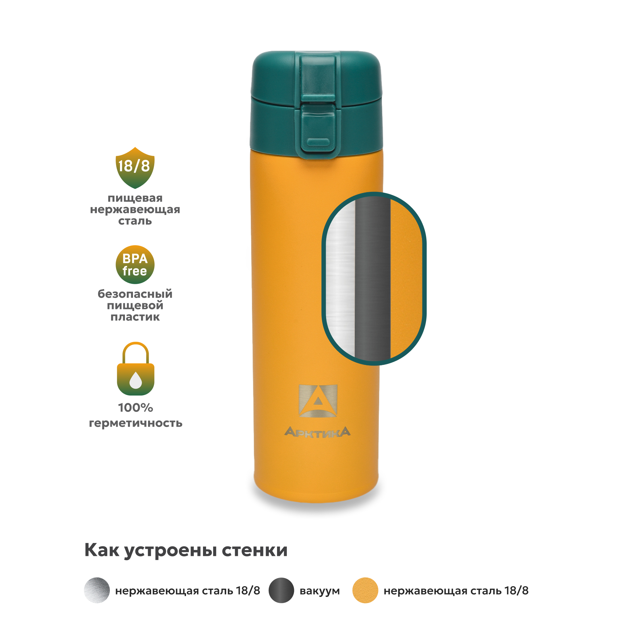 Термокружка Арктика 703-470 морошка с ситечком - фото 5