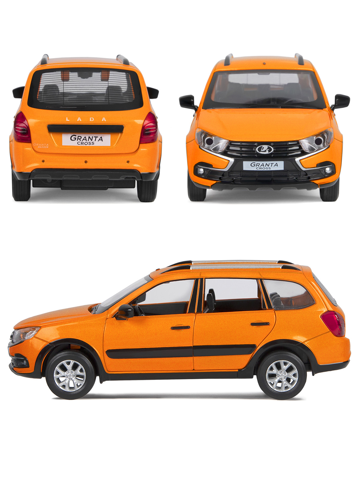 Автомобиль АВТОпанорама LADA Granta Cross 1:24 оранжевый JB1251207 - фото 7