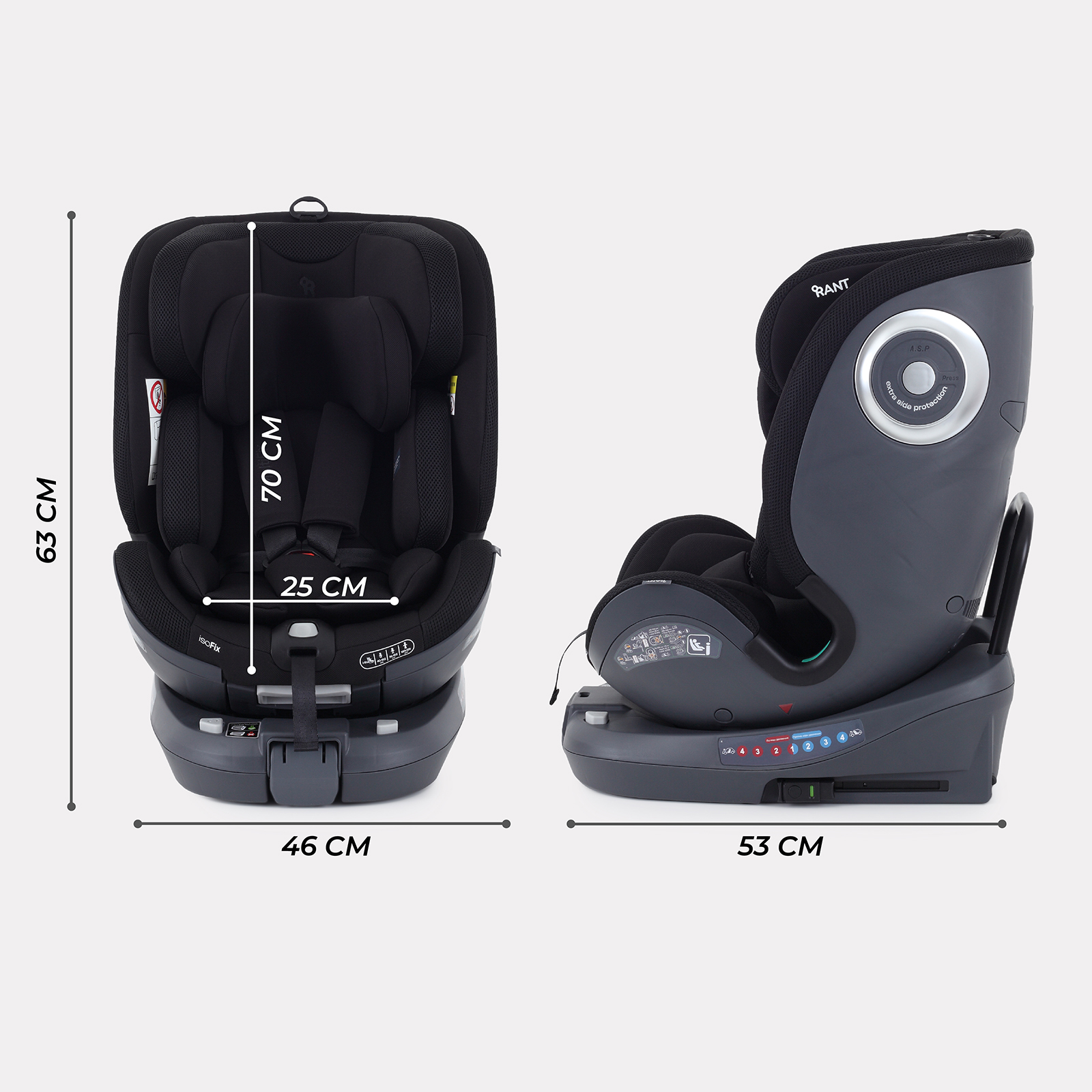 Автокресло Rant MultiFix Black Isofix 0+/1/2/3 (0-36 кг) - фото 2