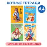 Тетрадь Проф-Пресс для нот в комплекте 4 шт. 16 листов А4. Аниме