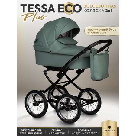 Коляска 2в1 JOVOLA Tessa Classic Eco Plus 14 01 зеленый