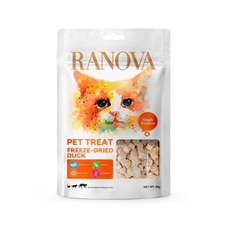 Лакомство для кошек Ranova Утка сублимированное 50г