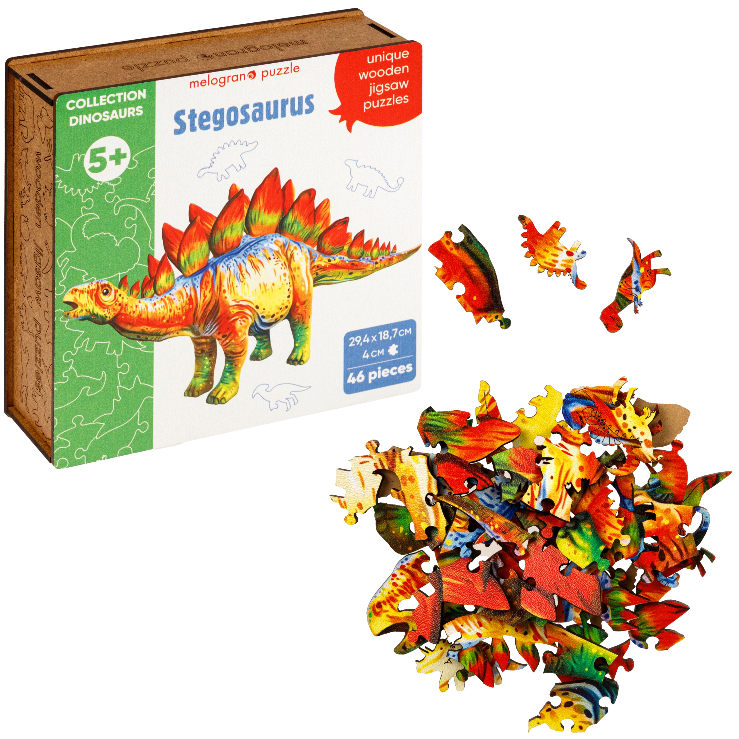 Пазл 1TOY динозавр Стегозавр для детей деревянный - фото 10