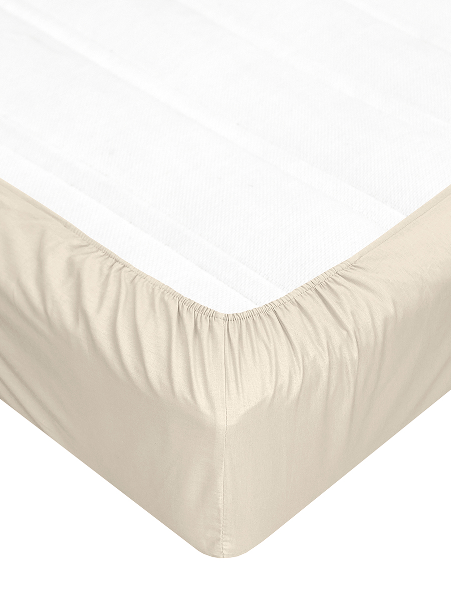 Простыня BRAVO поплин беж 160 x 200 см на резинке 1 шт. - фото 5