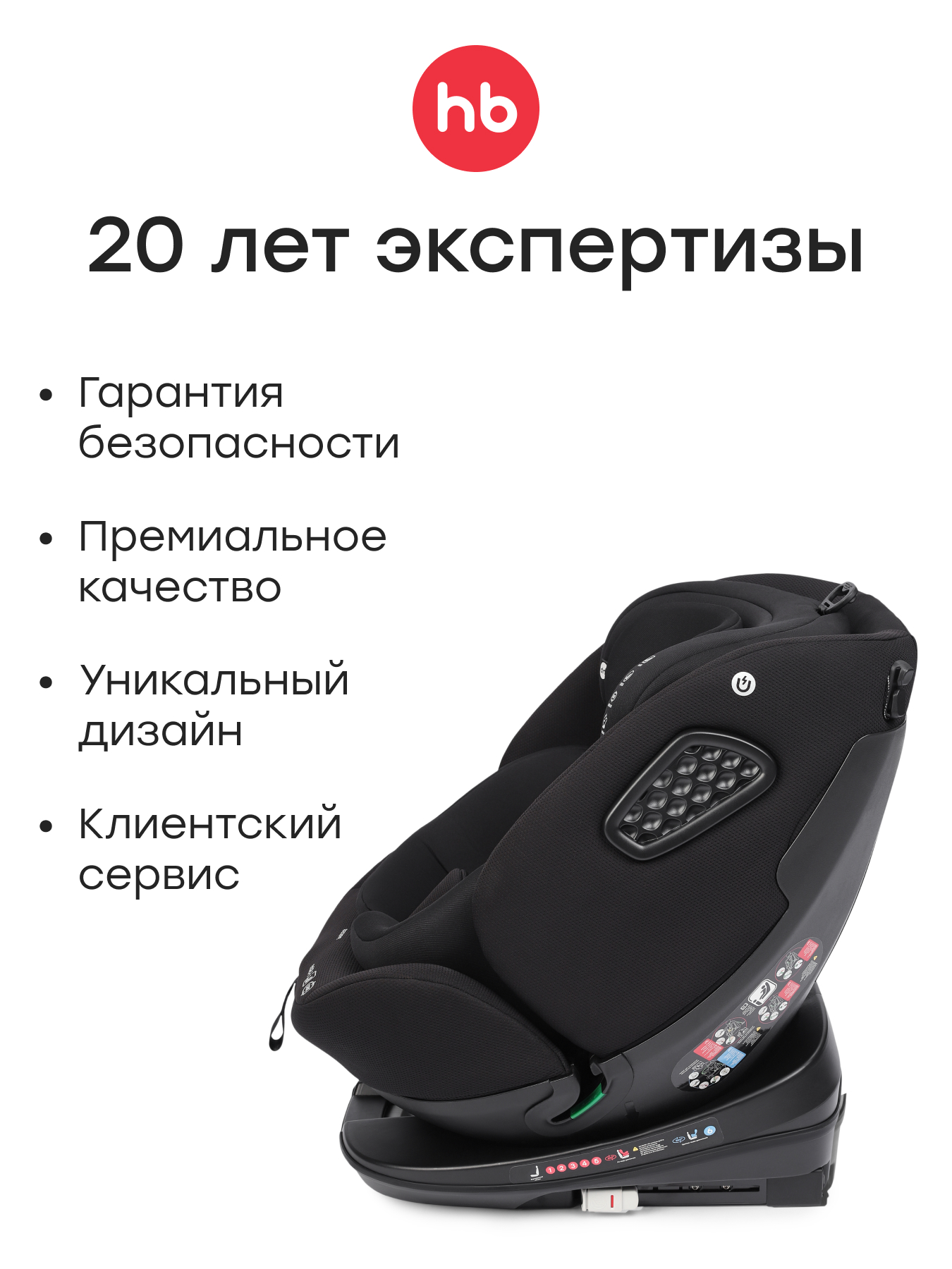 Автокресло Happy Baby Reex Isofix 0+/1/2/3 (0-36 кг) черный - фото 12