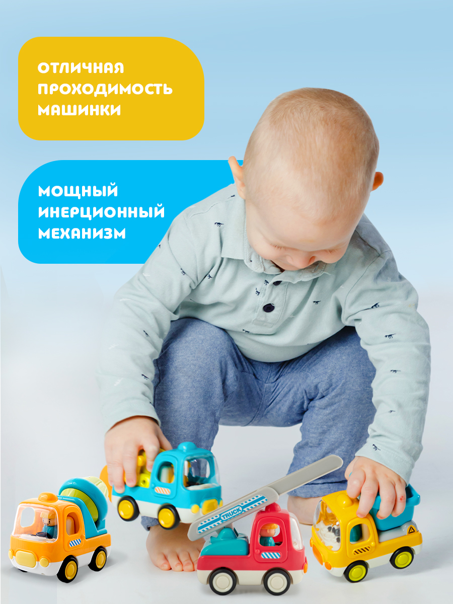 Пожарная машина ОМ ЭНД МОМ инерционная для малышей - фото 10
