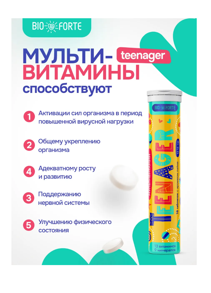Витамины BioForte Мультивитамины Teenager - фото 2