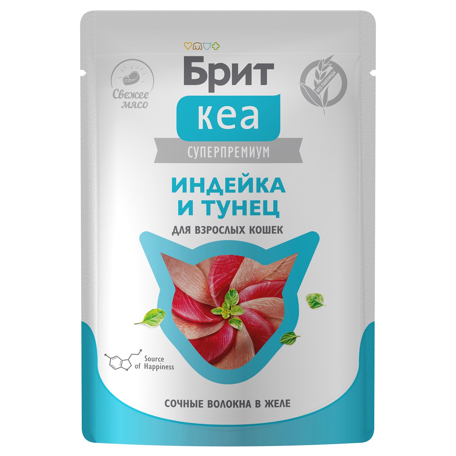 Корм для кошек Brit Кеа 75г индейка и тунец желе пауч - фото 1