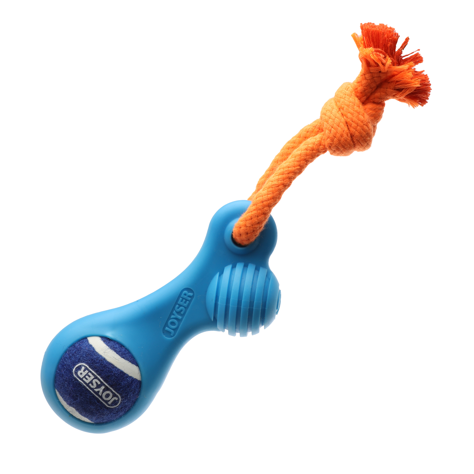 Игрушка для собак JOYSER Puppy Резиновая косточка с теннисным мячом S 13см Голубая - фото 1