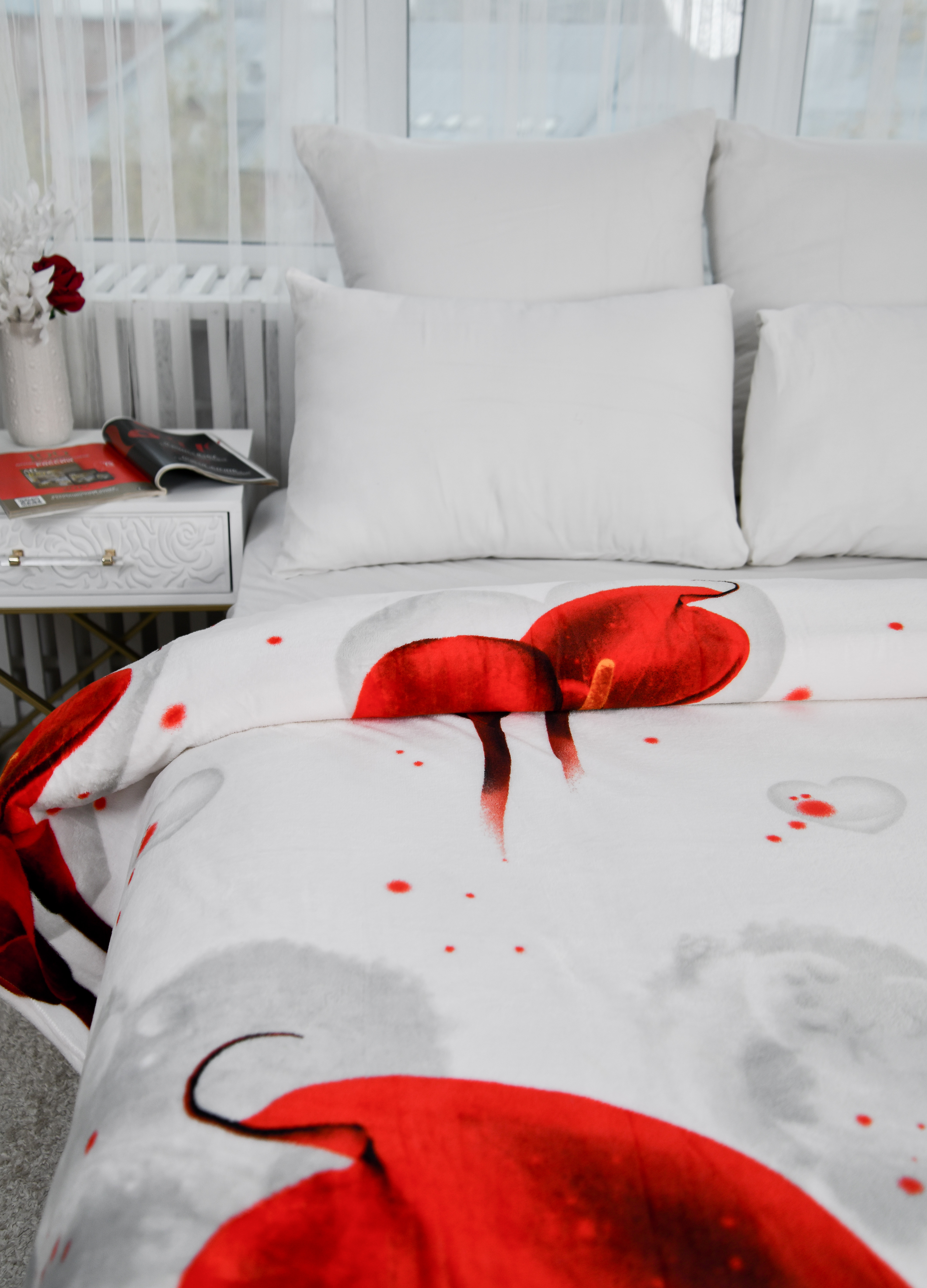 Плед PAVLine Аэро Софт Каллы на белом 150 x 200 см - фото 2