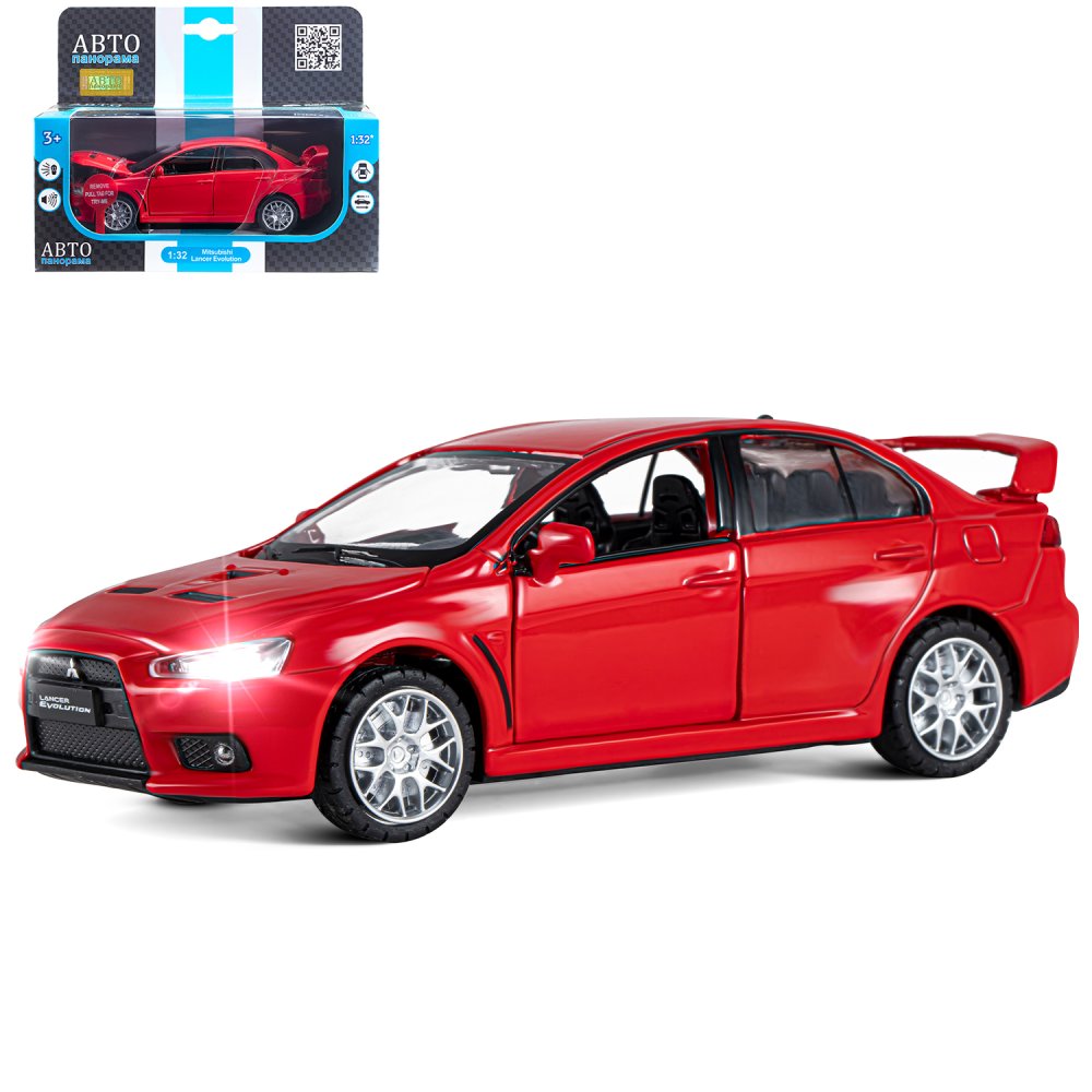 Автомобиль АВТОпанорама Mitsubishi Lancer Evolution 1:32 JB1251331 - фото 11