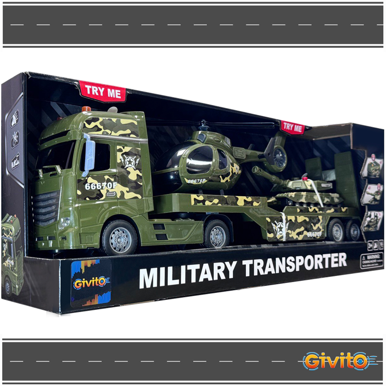 Автовоз Givito Военный транспортер G235-479 - фото 4