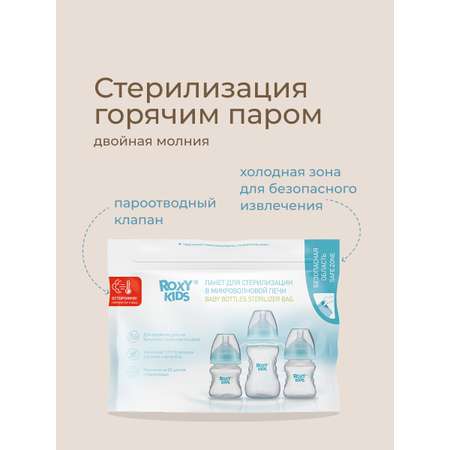 Многоразовые пакеты ROXY-KIDS для стерилизации бутылочек в микроволновой печи 5 шт