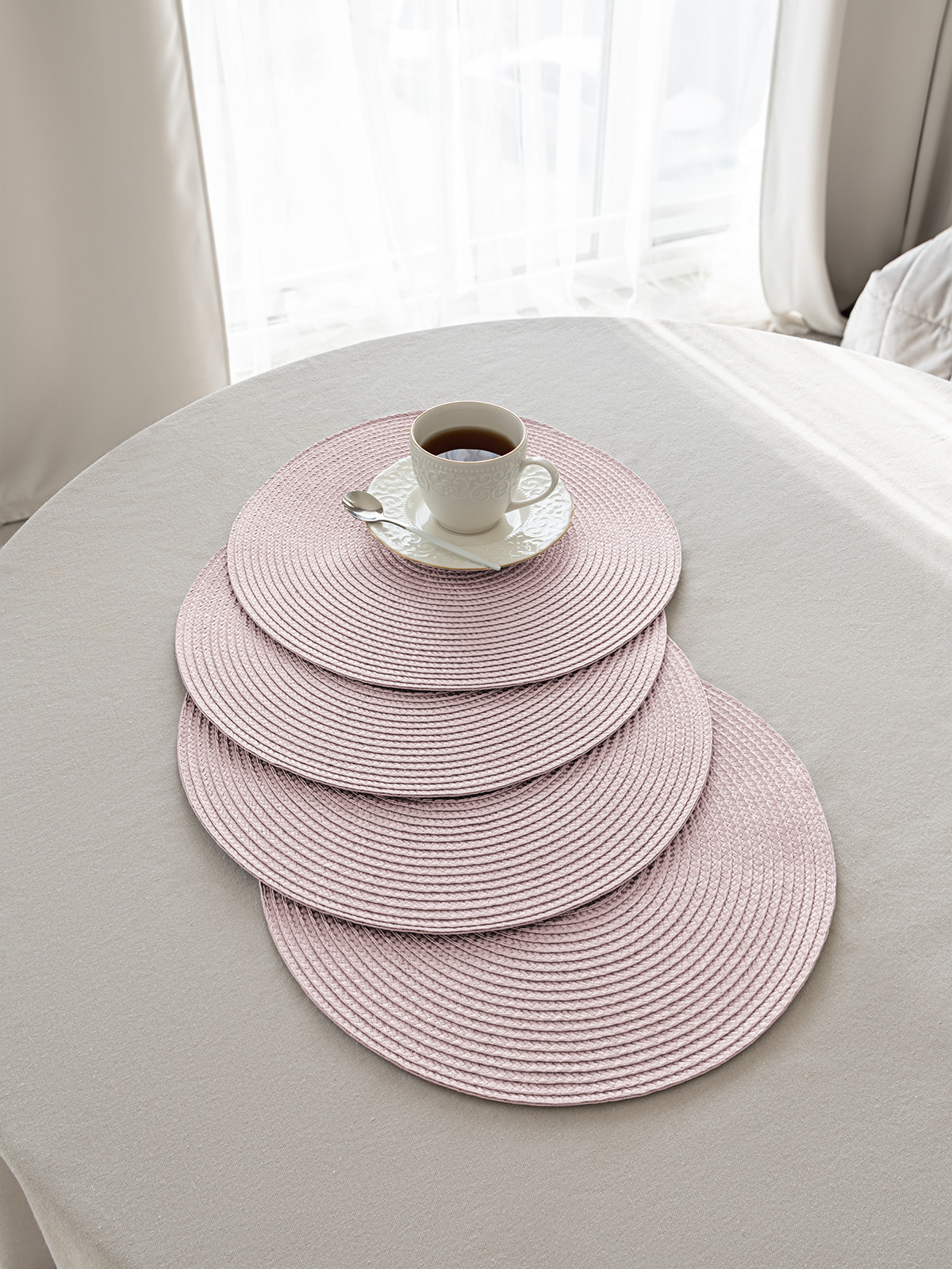 Салфетки сервировочные 4 шт. DeNASTIA D32 см 100%ПП лиловый E000651 - фото 1