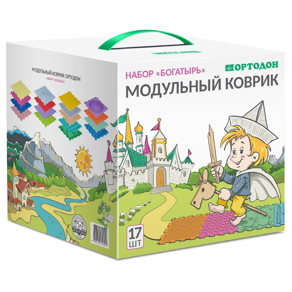 Массажный детский коврик пазл Ортодон развивающий игровой набор Богатырь - фото 2