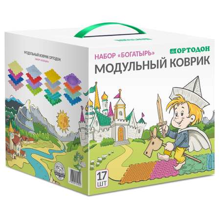Массажный детский коврик пазл Ортодон развивающий игровой набор Богатырь