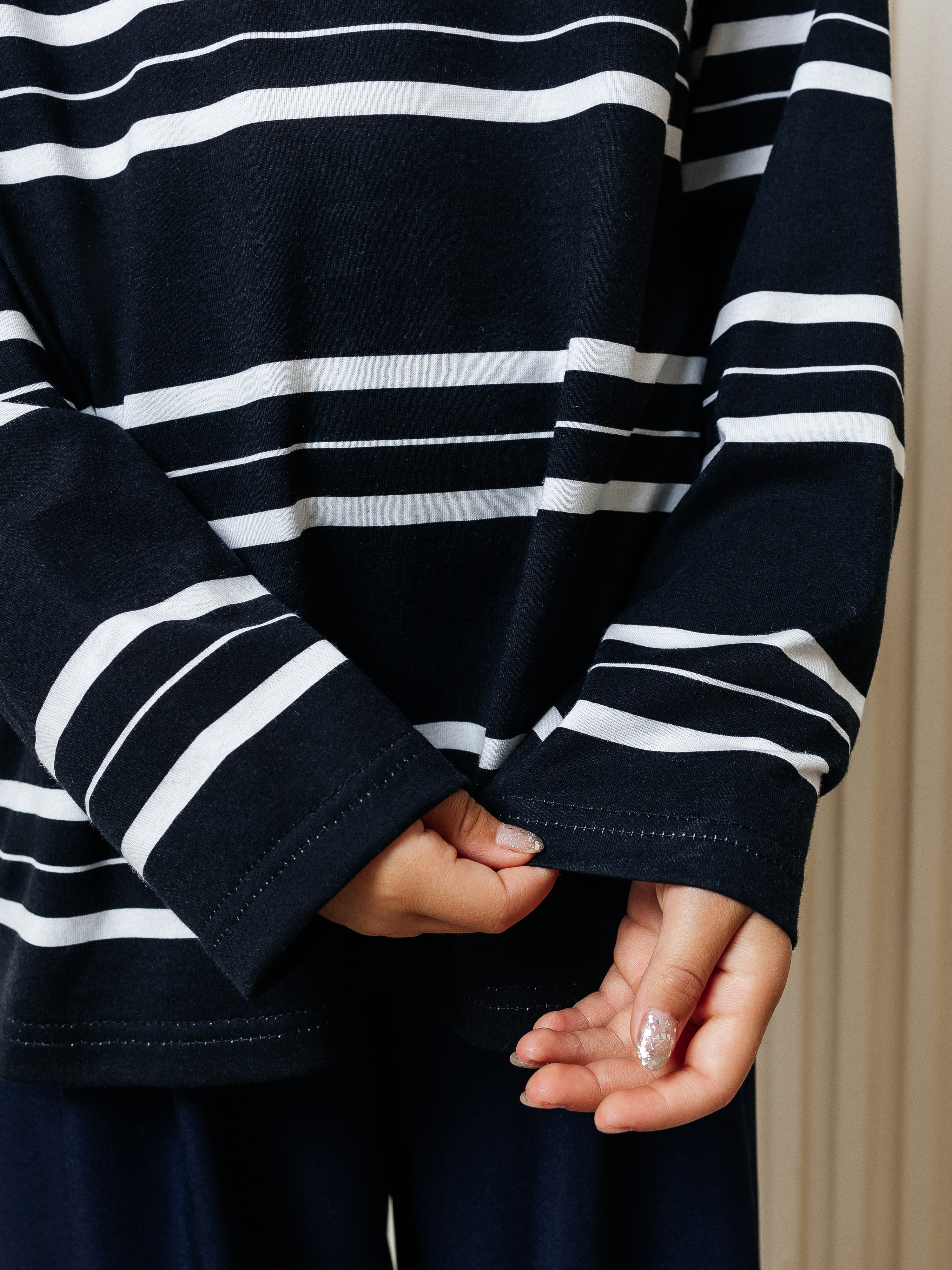 Лонгслив Селтекс Ю_ДК62 черный/молоко полоса - фото 13