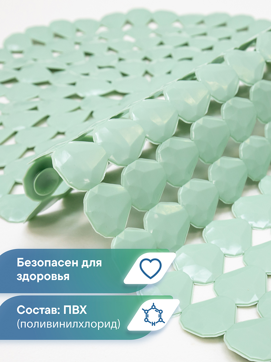 Коврик для ванной VILINA мятный 38 x 67 см 1 шт. - фото 3