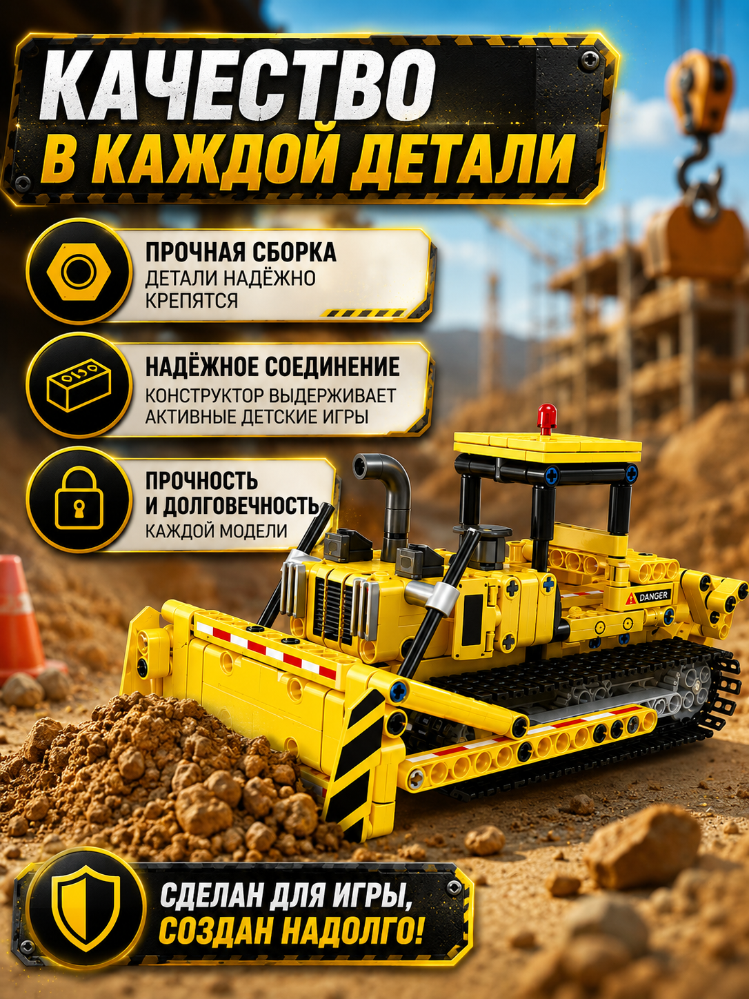 Конструктор LampStory Строительная техника 367 дет. - фото 8