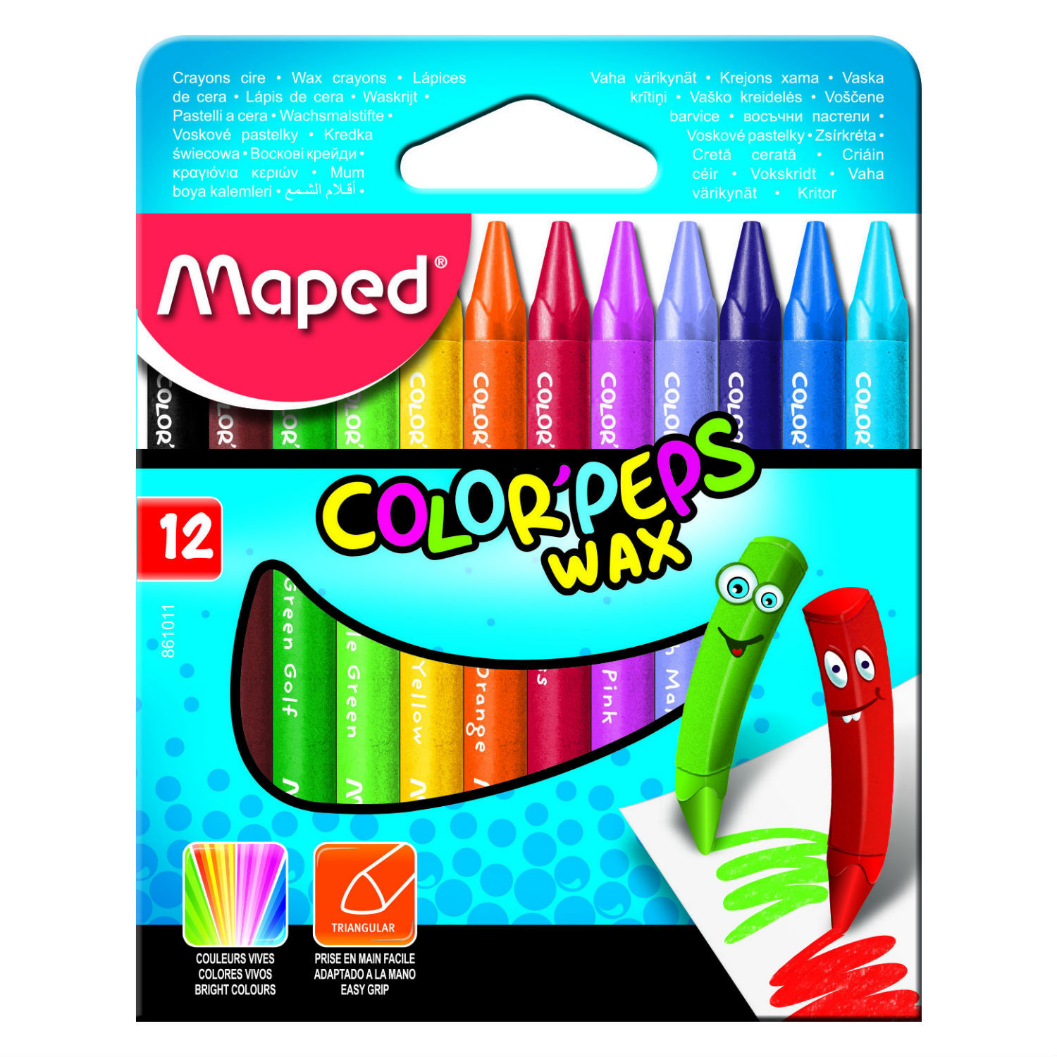 Восковые мелки MAPED 12 шт. - фото 1