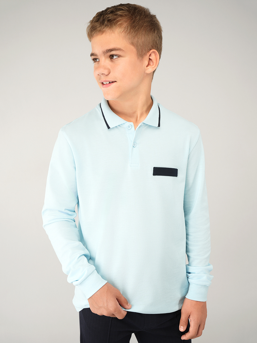 Рубашка-поло HappyFox HF77146голубой.с.т.синей.полоской - фото 1