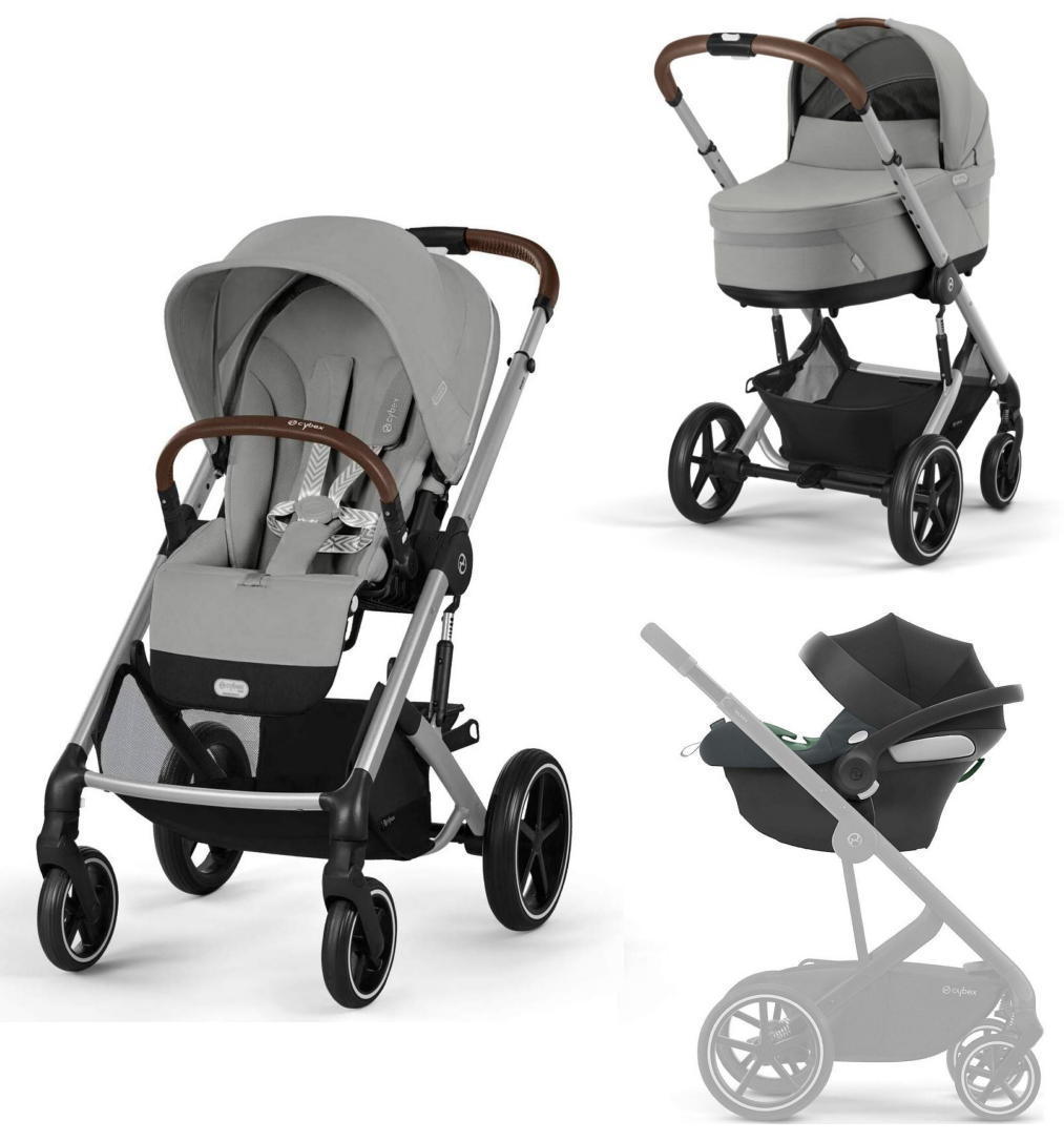 Коляска 3в1 Cybex Balios S Lux 3в1 2025 серый - фото 1