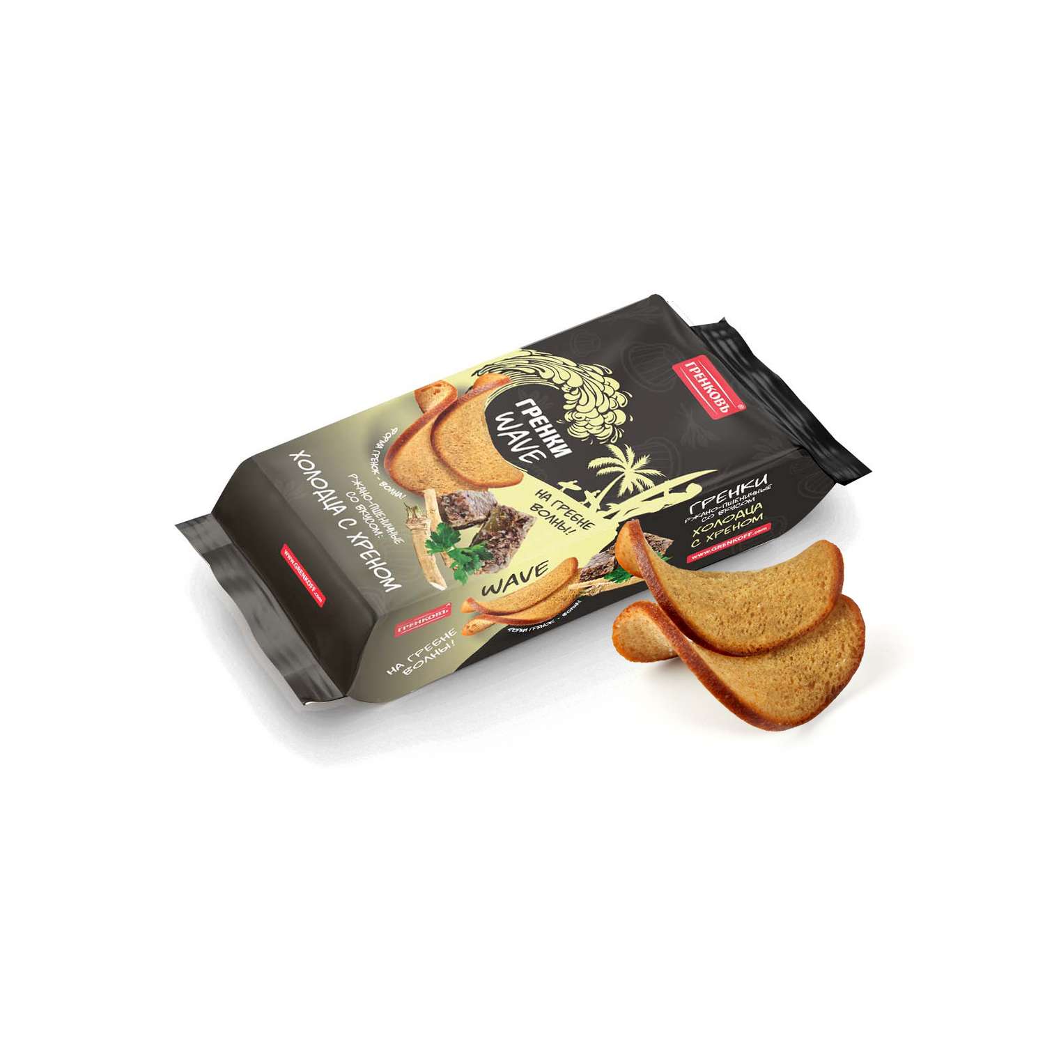 Сухарики Гренковъ со вкусом холодца с хреном 75 г - фото 1