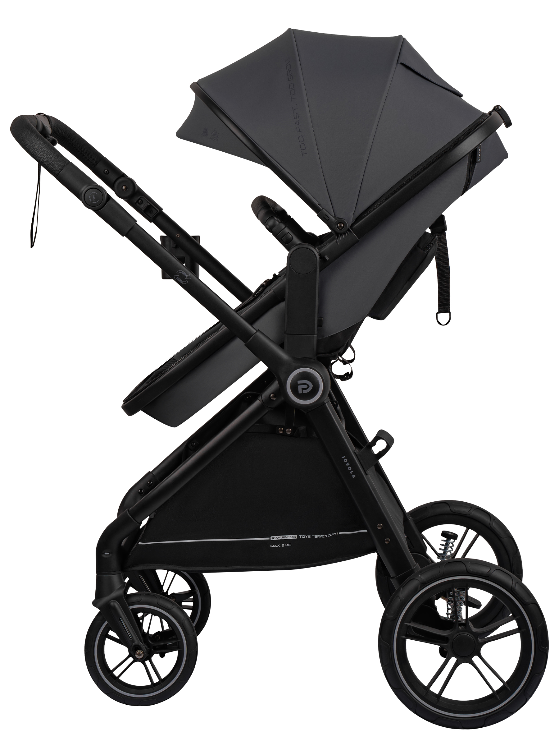 Коляска трансформер JOVOLA Truck, перекидная ручка серый - фото 12