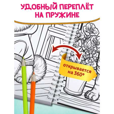 Раскраска Проф-Пресс на гребне 2 шт. А5 24 листа. Котики+собачки