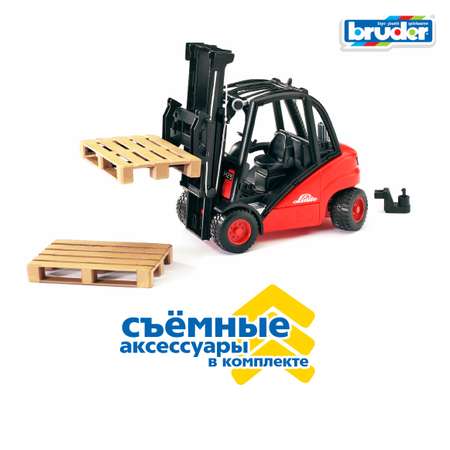 Погрузчик Bruder Linde H30D с паллетами