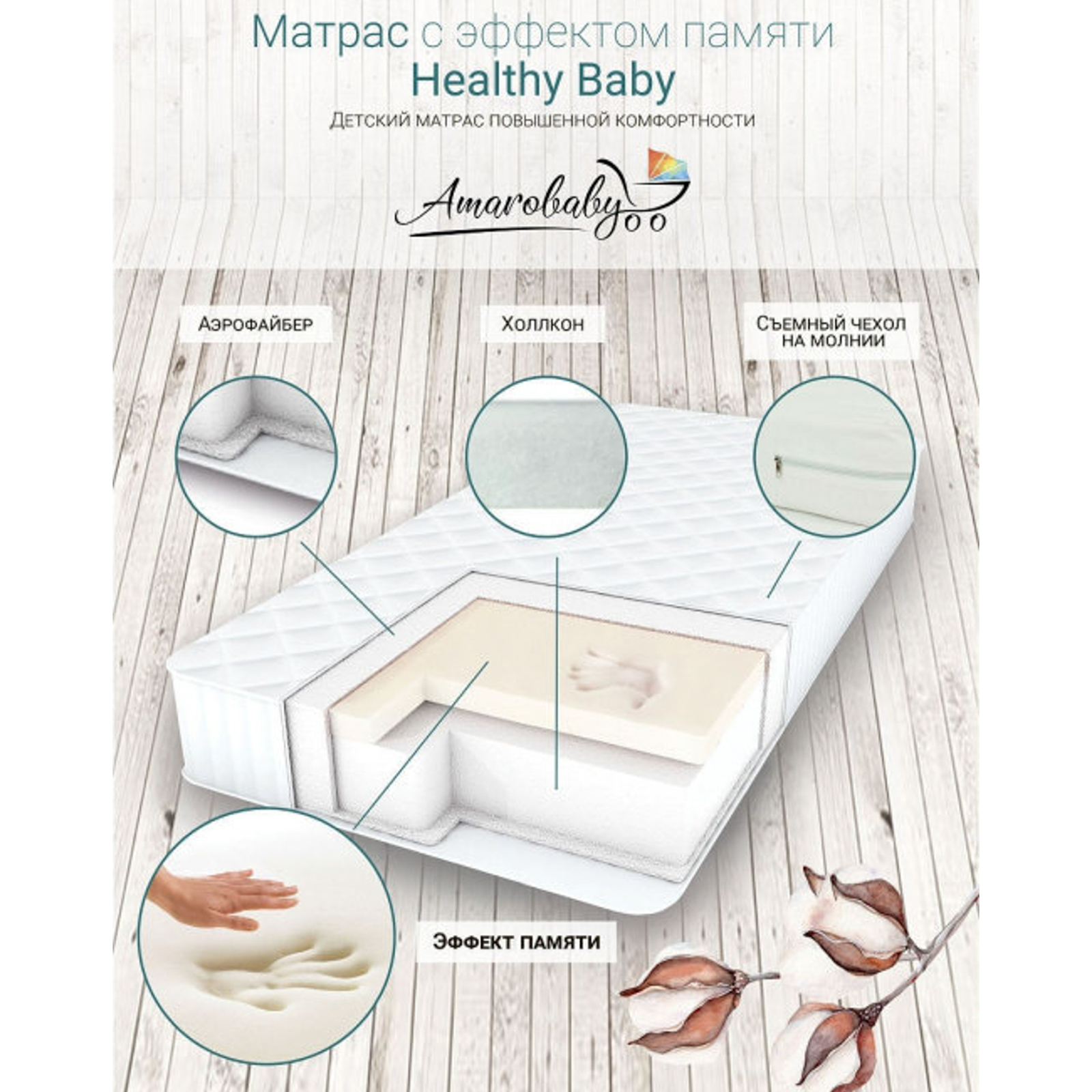 Матрас Amarobaby Healthy Baby 120х60 - фото 8