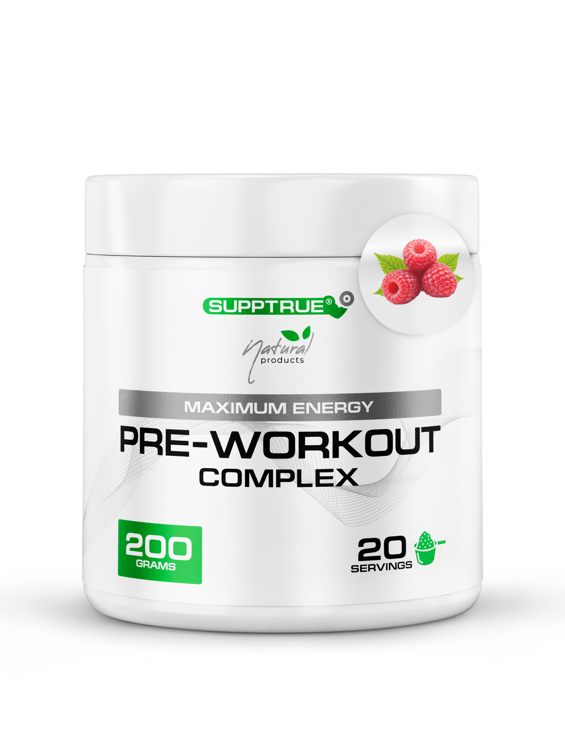 Предтренировочный комплекс 200 г. SUPPTRUE малина 200 gramms, 20 servings - фото 1