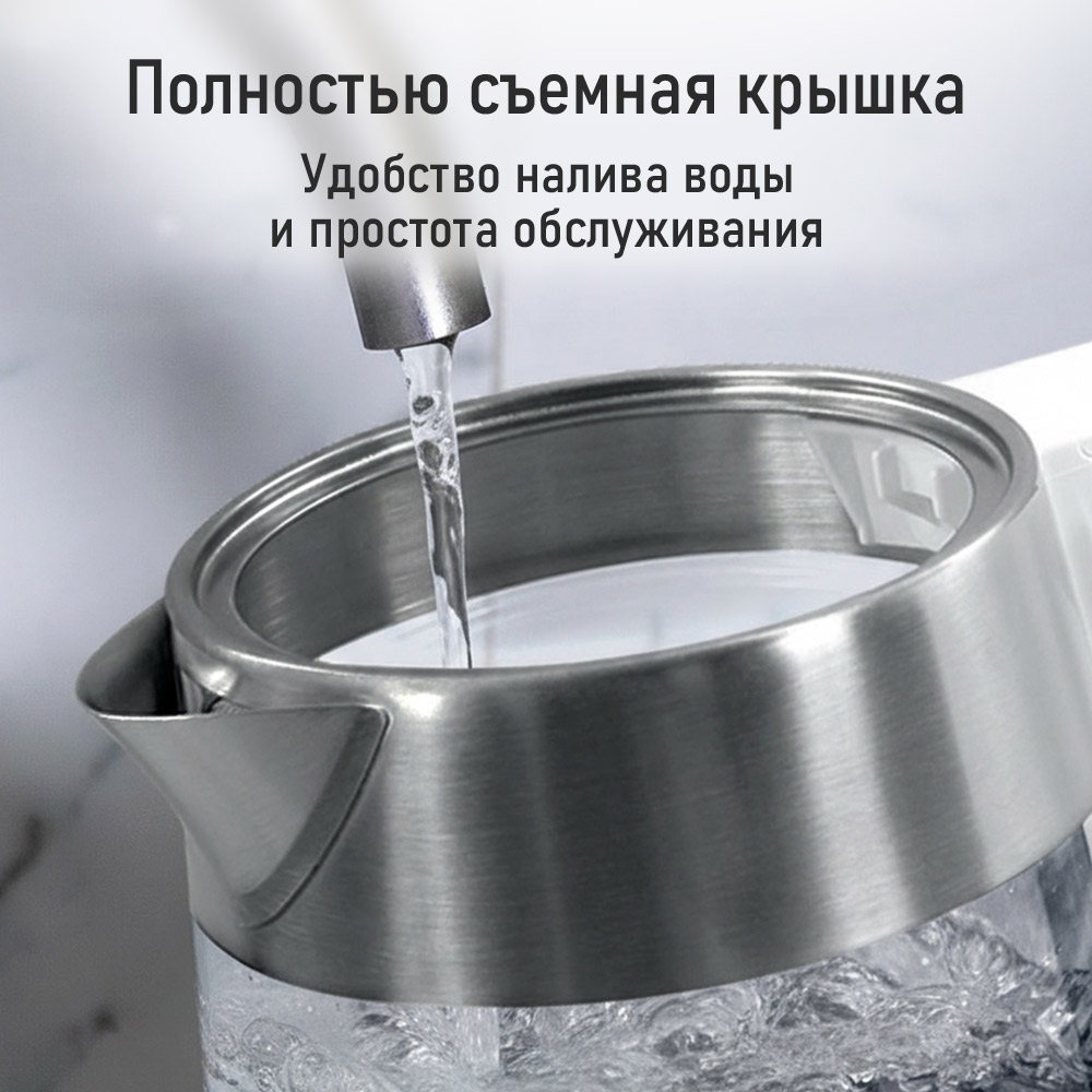 Электрочайник STINGray ST-KT3006A стеклянный белый - фото 4