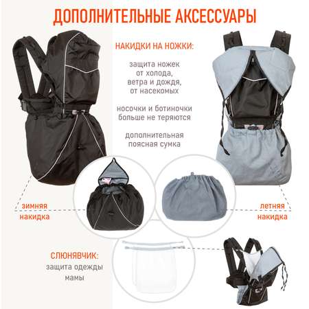 Рюкзак-кенгуру Чудо-чадо BabyActive Lux черный