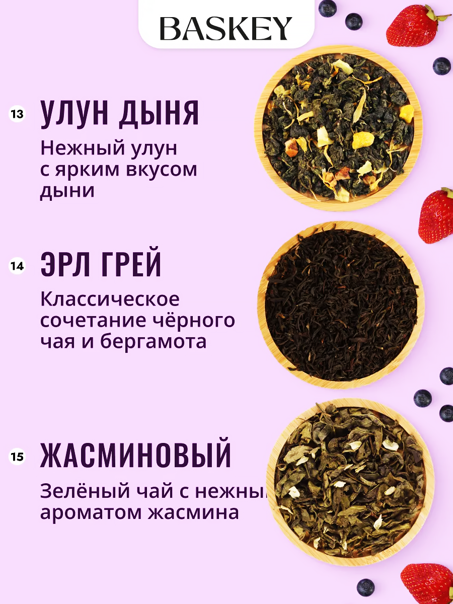 Набор BASKEY черный зеленый фруктовый - фото 6