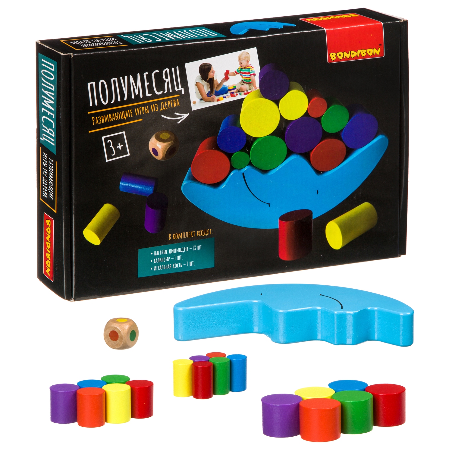 Настольная игра Bondibon балансир деревянный Полумесяц - фото 5