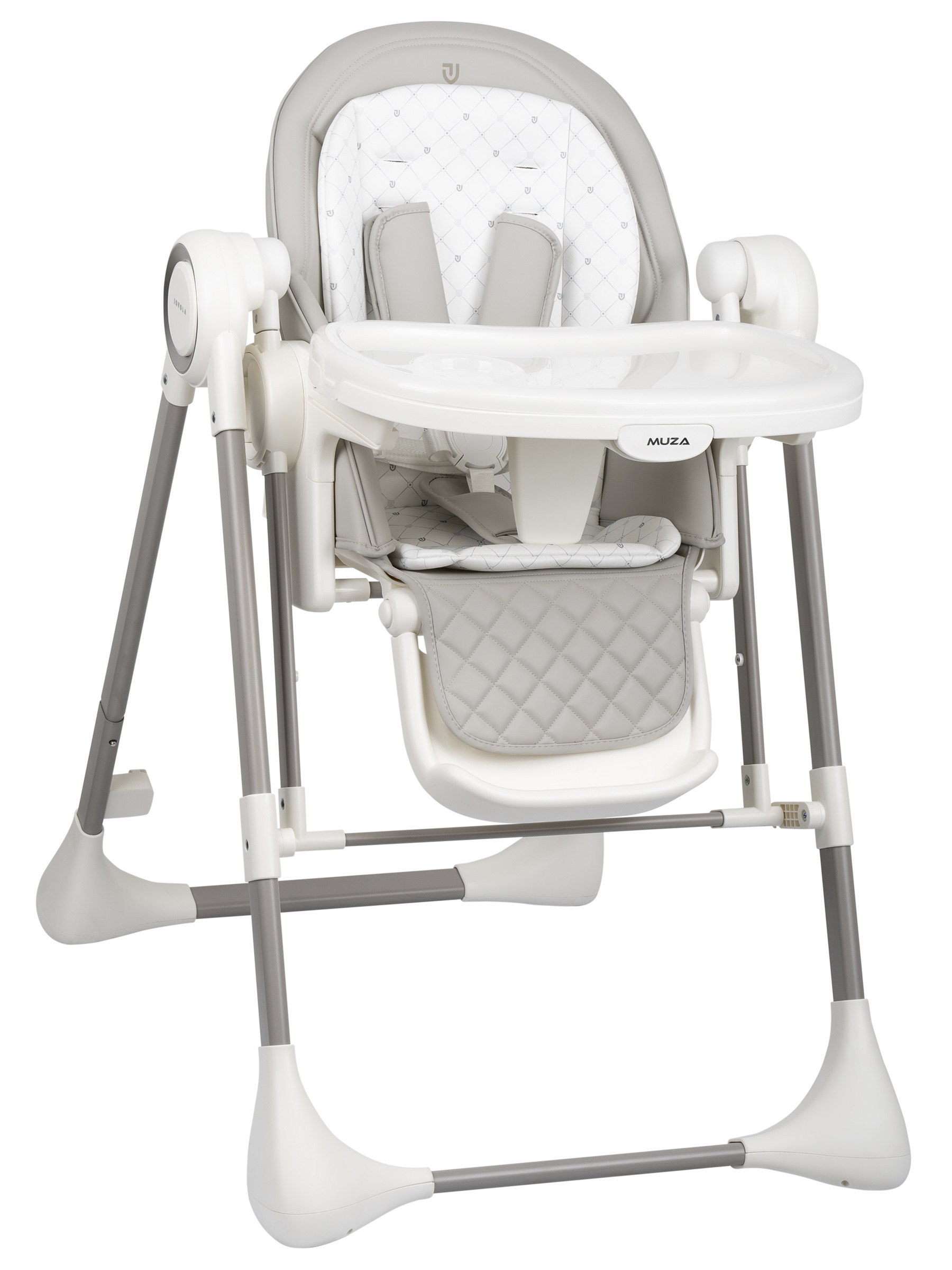 Стульчик для кормления JOVOLA Muza с функцией электрокачели серый - фото 1