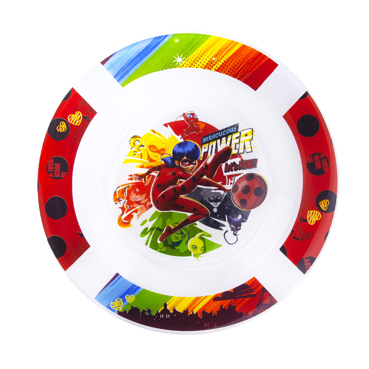 Тарелка ND PLAY Леди Баг и Супер Кот Комиксы 19.5 см стекло - фото 1