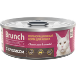 Корм полнорационный Brunch для кошек влажный Brunch с кроликом 100г
