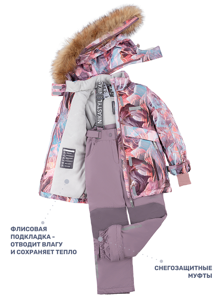 Куртка и полукомбинезон NIKASTYLE 7з1424 кофе/орхидея - фото 6
