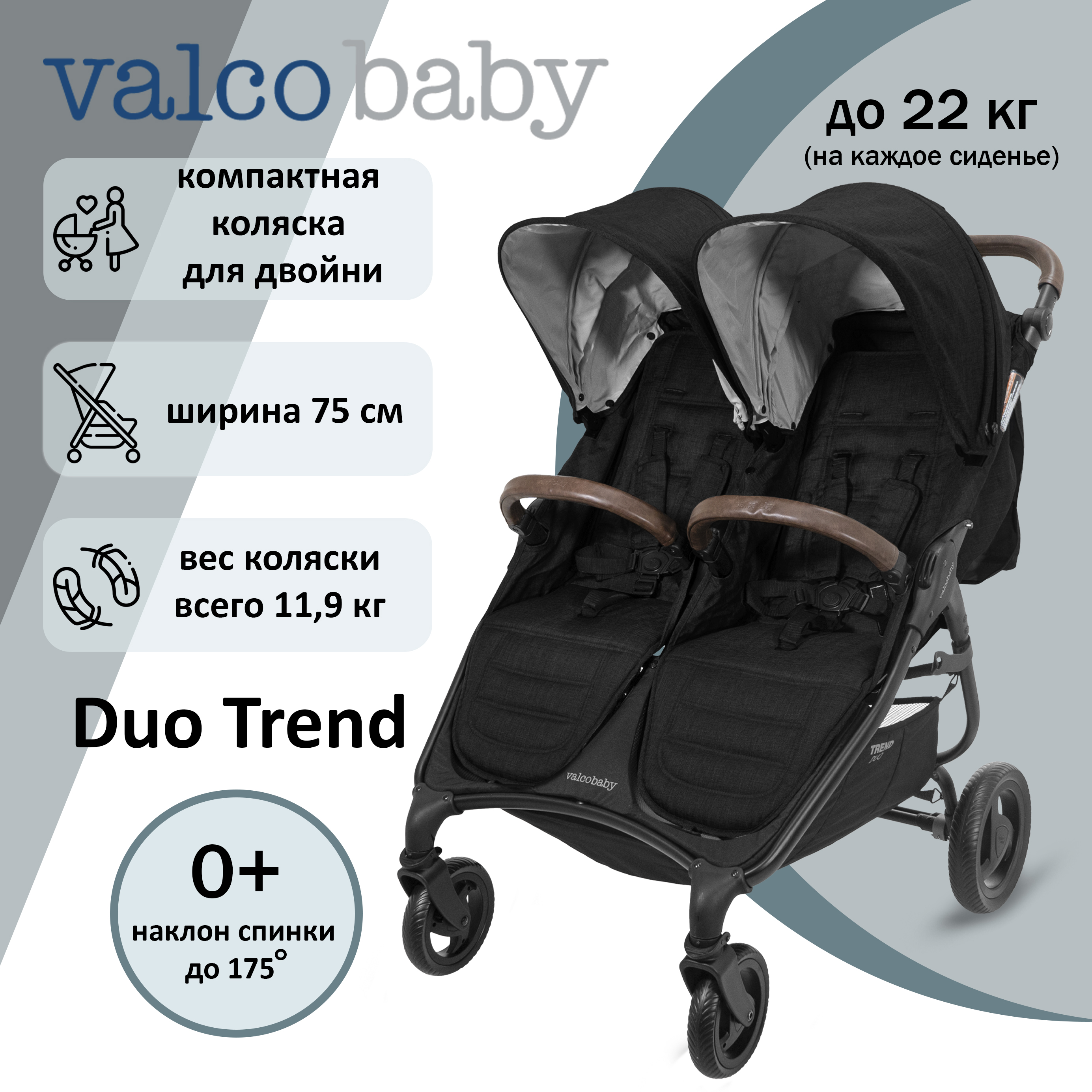 Коляска прогулочная Valco baby Snap Duo Trend / Night - фото 2