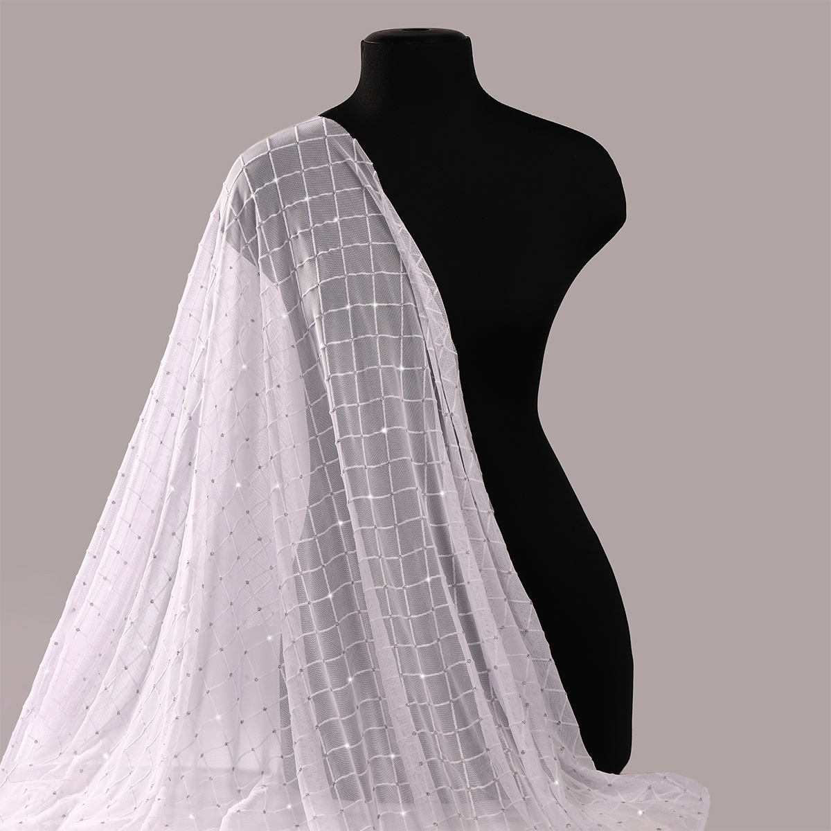 Ткань TBY Сетка эластичная цвет белый уп.1м - фото 8