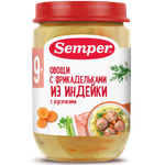 Пюре Semper Фрикадельки-овощи-индейка с 9 мес 190 г