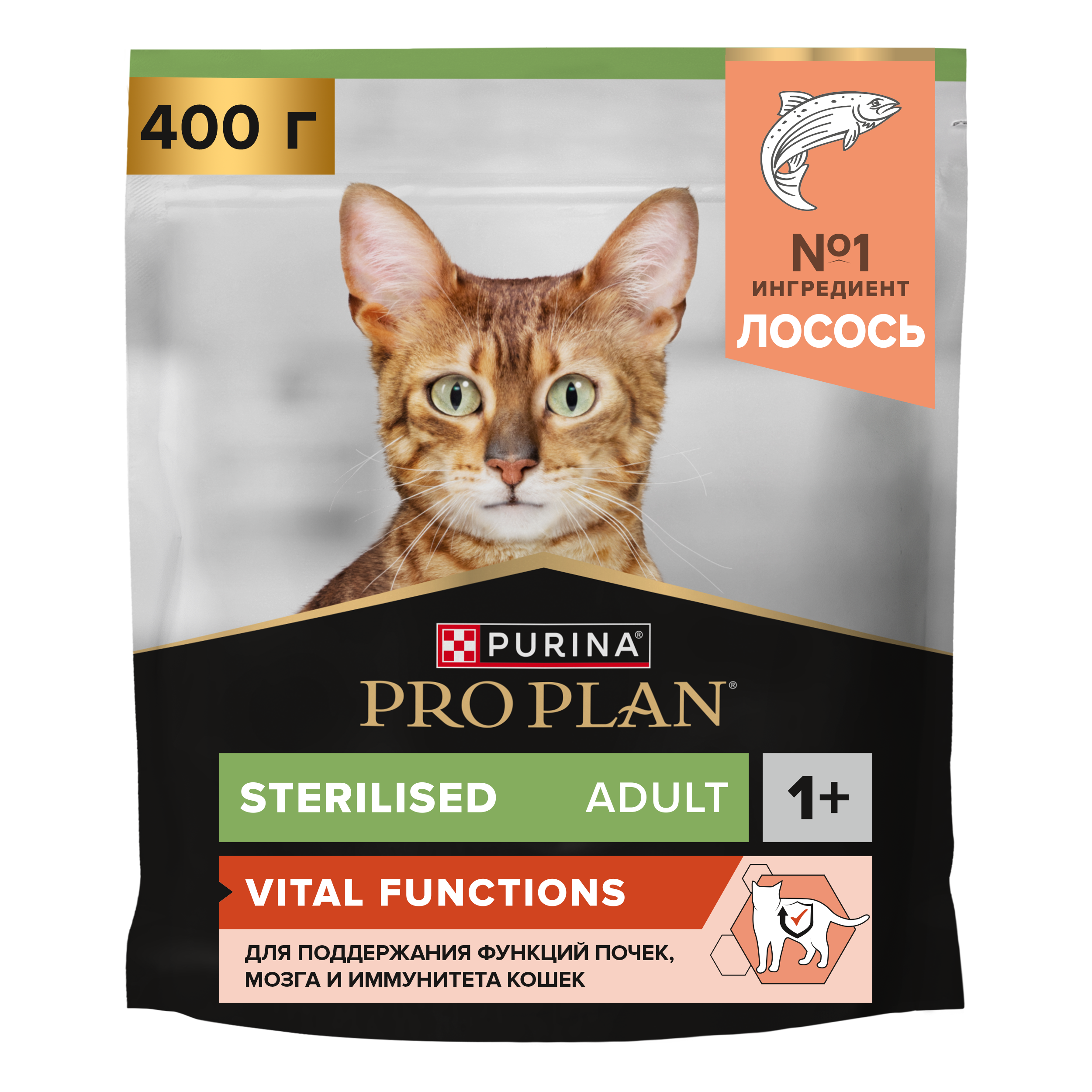 Корм сухой для стерилизованных кошек PRO PLAN VITAL FUNCTIONS 400г с лососем - фото 1
