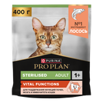 Корм сухой для стерилизованных кошек PRO PLAN VITAL FUNCTIONS 400г с лососем