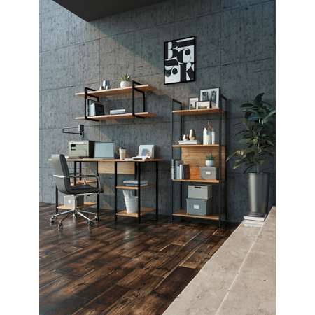 Стеллаж WoodSteel Chicago в стиле Лофт 146x35x35 см черный